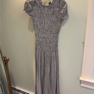 Reformation Black and White Gingham Midi Dress